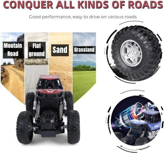 Car Toys Remote Control, Off-road Climbing Car High-speed Drift Racing Toy with Rechargeable Battery,Boys Girls Kids... - Image 3